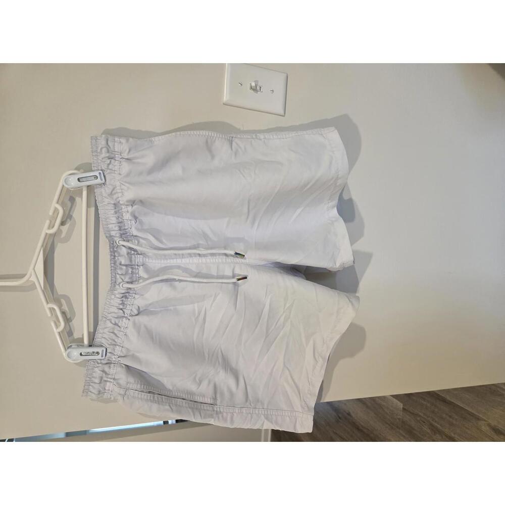 Calvin Klein Men’s Large Swim Trunks White - Pride Collection Drawstring Shorts